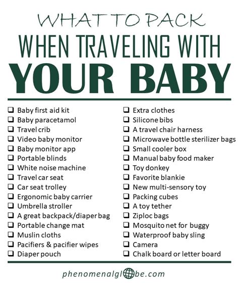 baby travel checklist pdf.